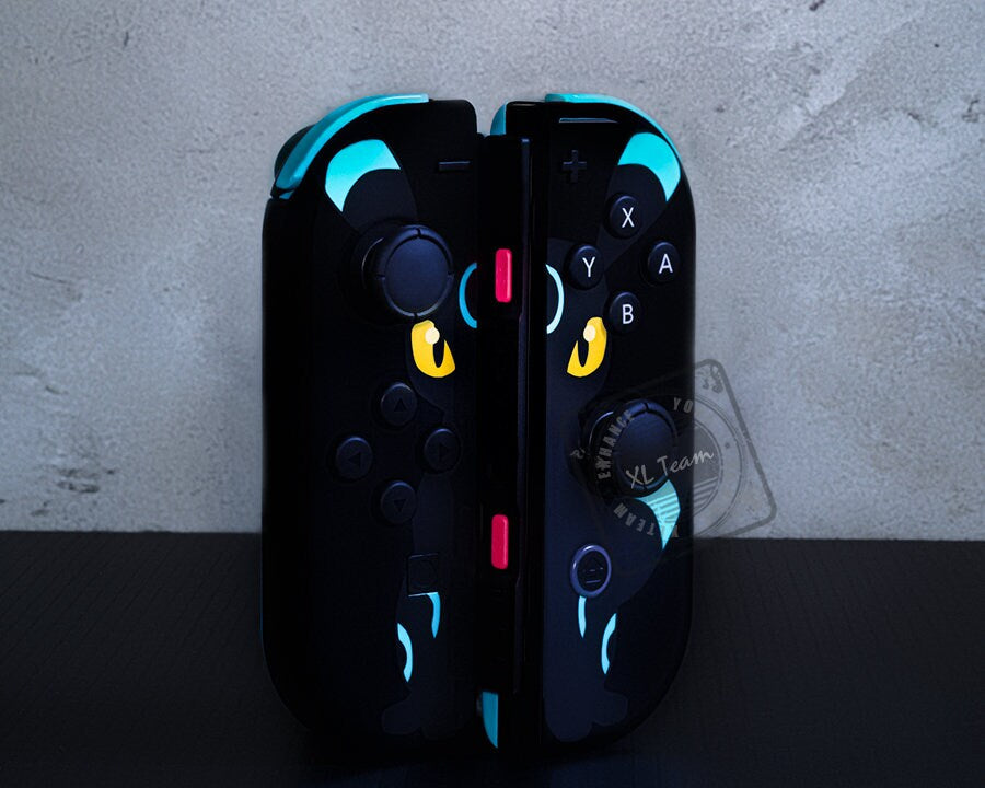 Custom Pokemon Shiny Umbreon Themed Nintendo Switch Joy-Con JoyCon Controllers