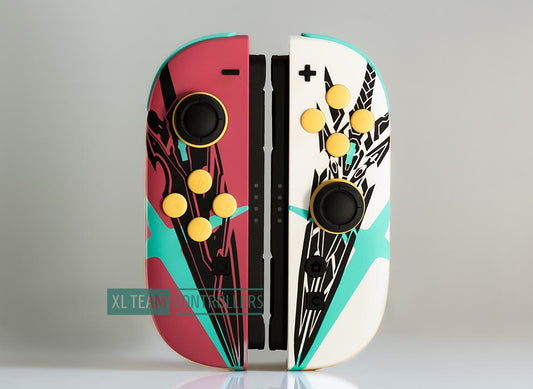Xenoblade Chronicles Mythra Pyra Themed Nintendo Switch 2 JoyCons Controllers Custom Painted