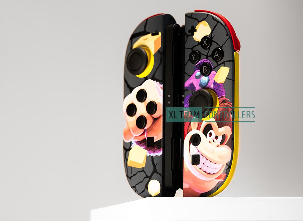 Donkey Kong Bananza Themed Nintendo Switch 2 JoyCons 2 Controllers Custom Painted